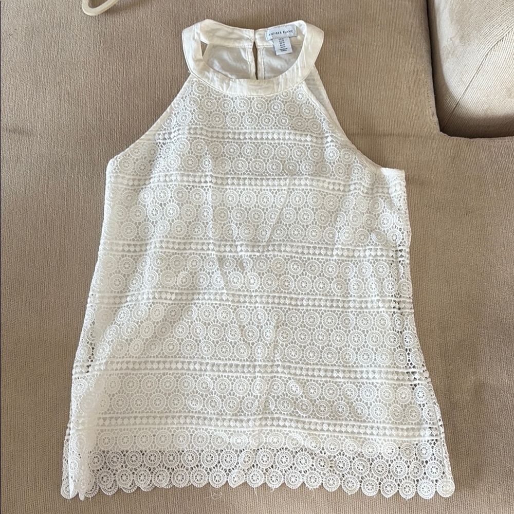 Elegant White Lace Halter Top